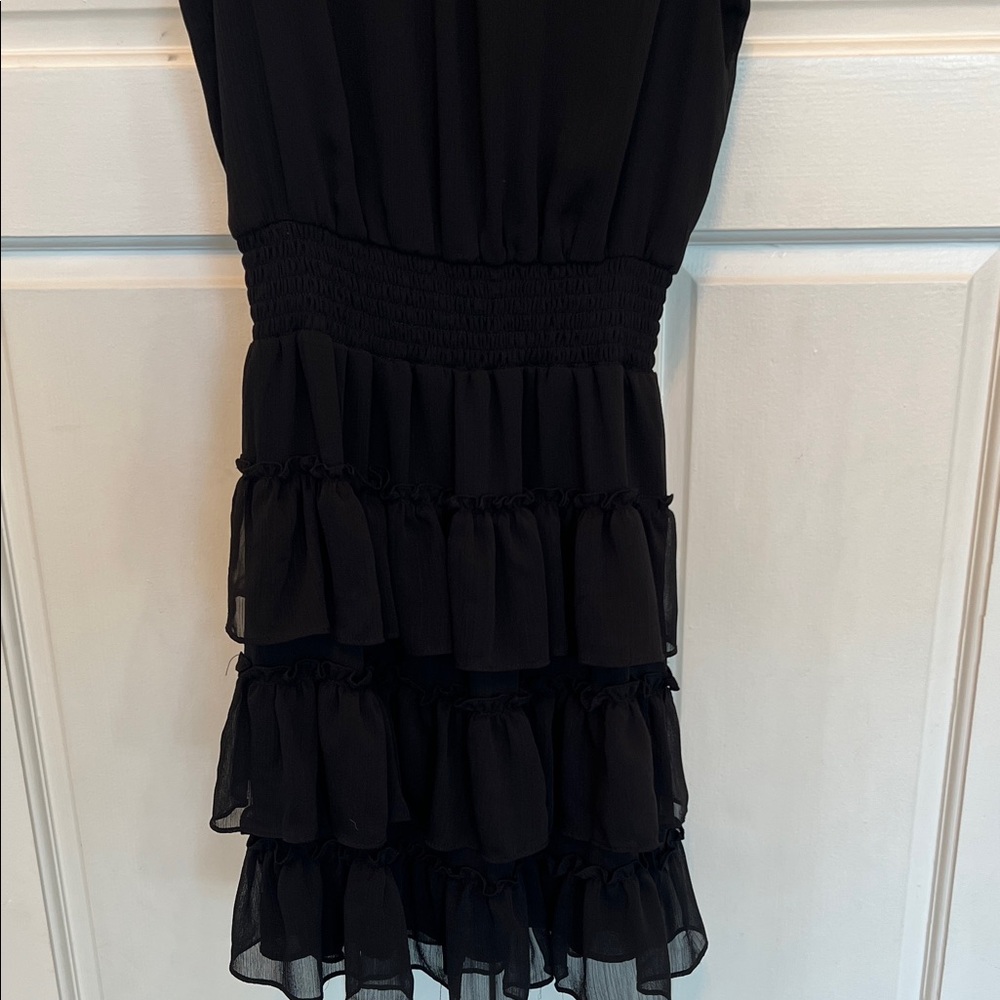 Express Black Ruffled Mini Dress - Picture 3 of 4